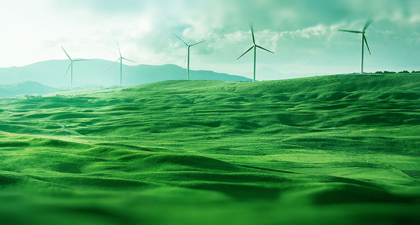 green wind energy in nature
